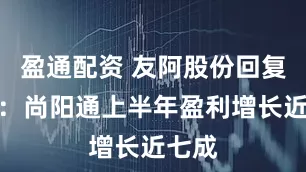 盈通配资 友阿股份回复问询：尚阳通上半年盈利增长近七成