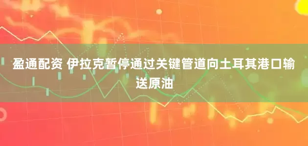 盈通配资 伊拉克暂停通过关键管道向土耳其港口输送原油